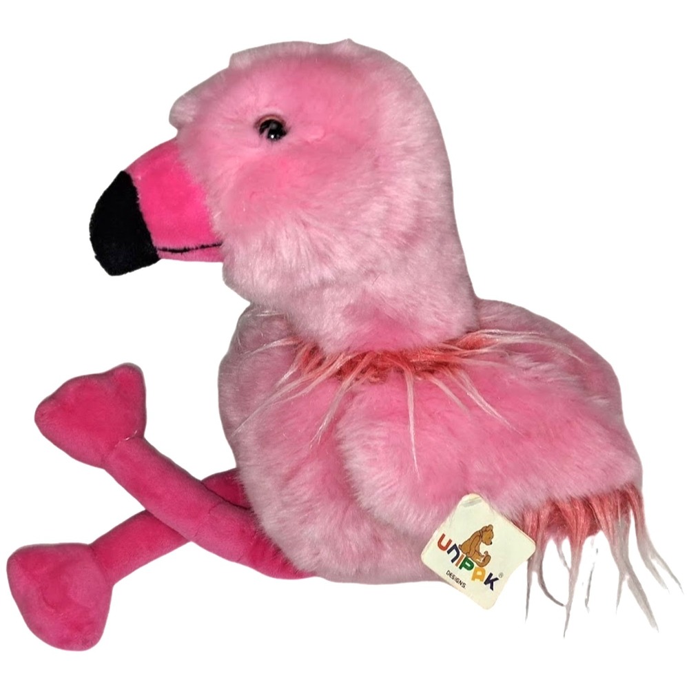 Unipak 10" Puffy Flamingo Plush‎ Stuffed Animal Toy NWT Hot Pink Long Legs 2017